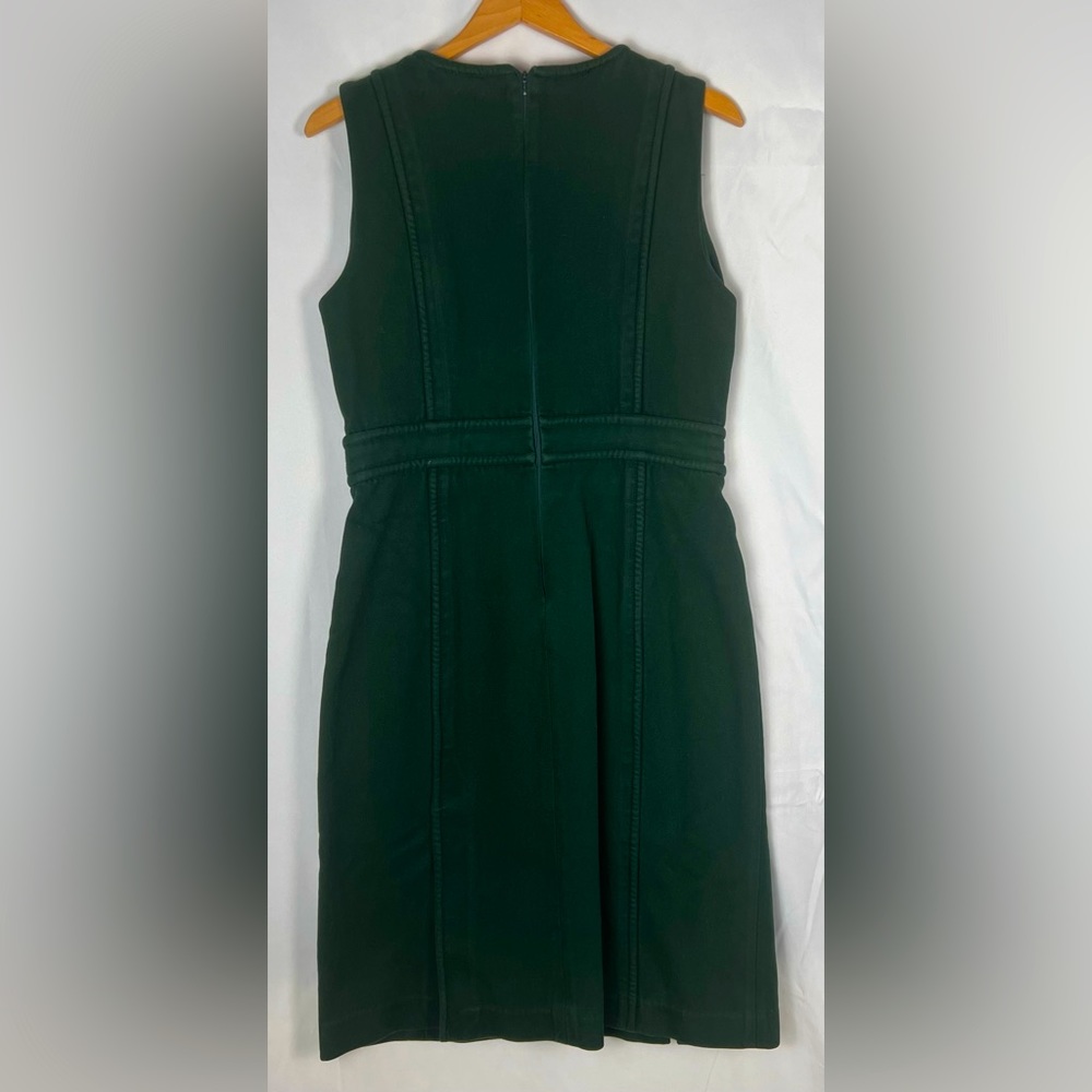 Tory Burch Green Twill Midi Jumper Dress - Picture 10 of 12